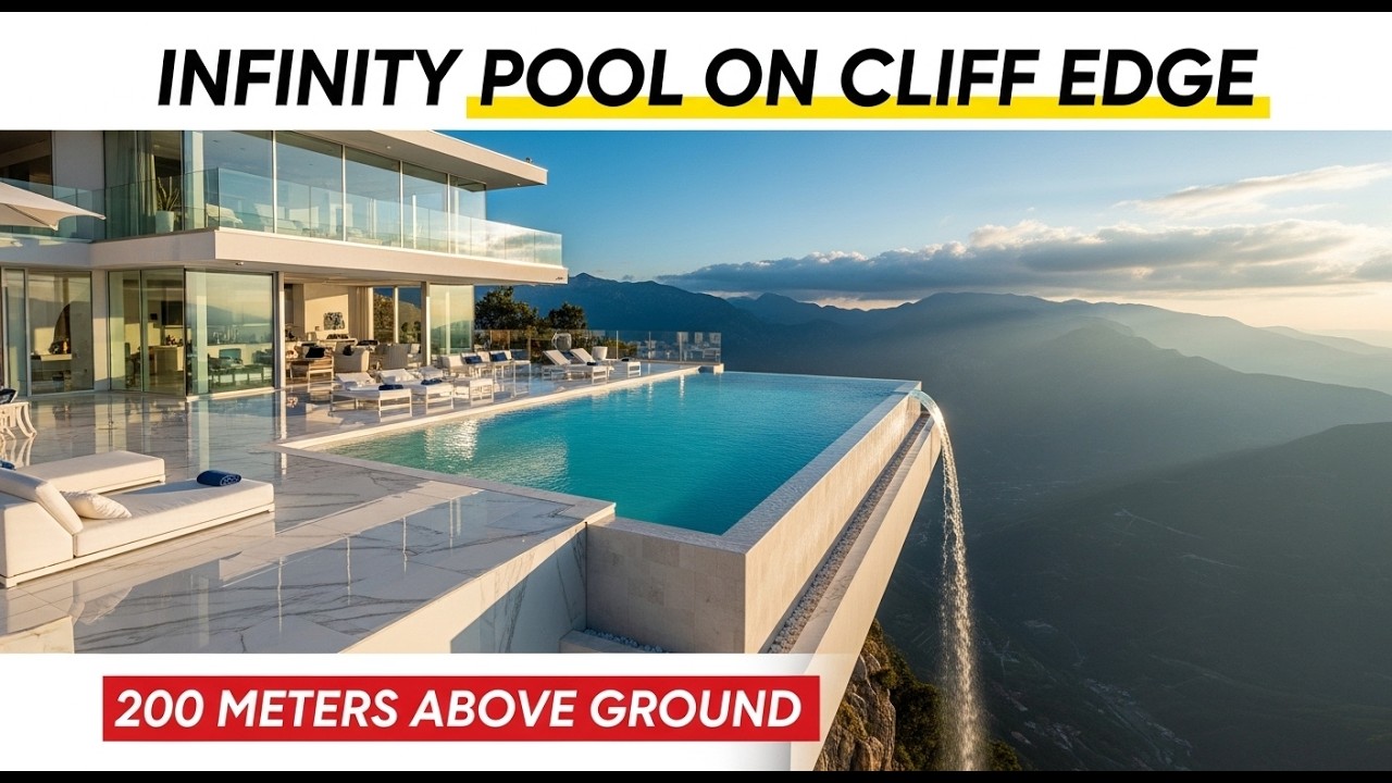 I Built an INFINITY POOL on a CLIFF - Luxury Villa 200m Above Ground