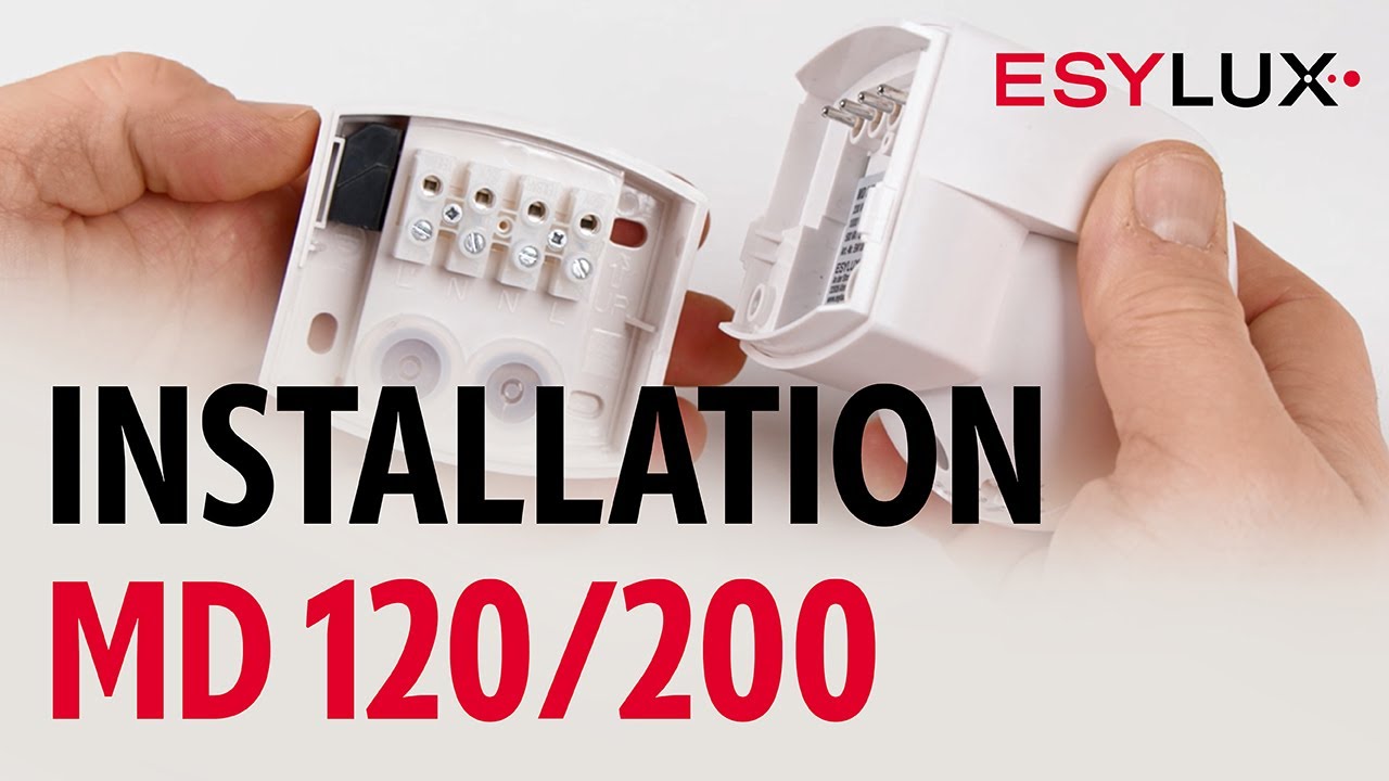Installation simple des détecteurs de mouvement MD 120 et 200 I ESYLUX I Montage et installation