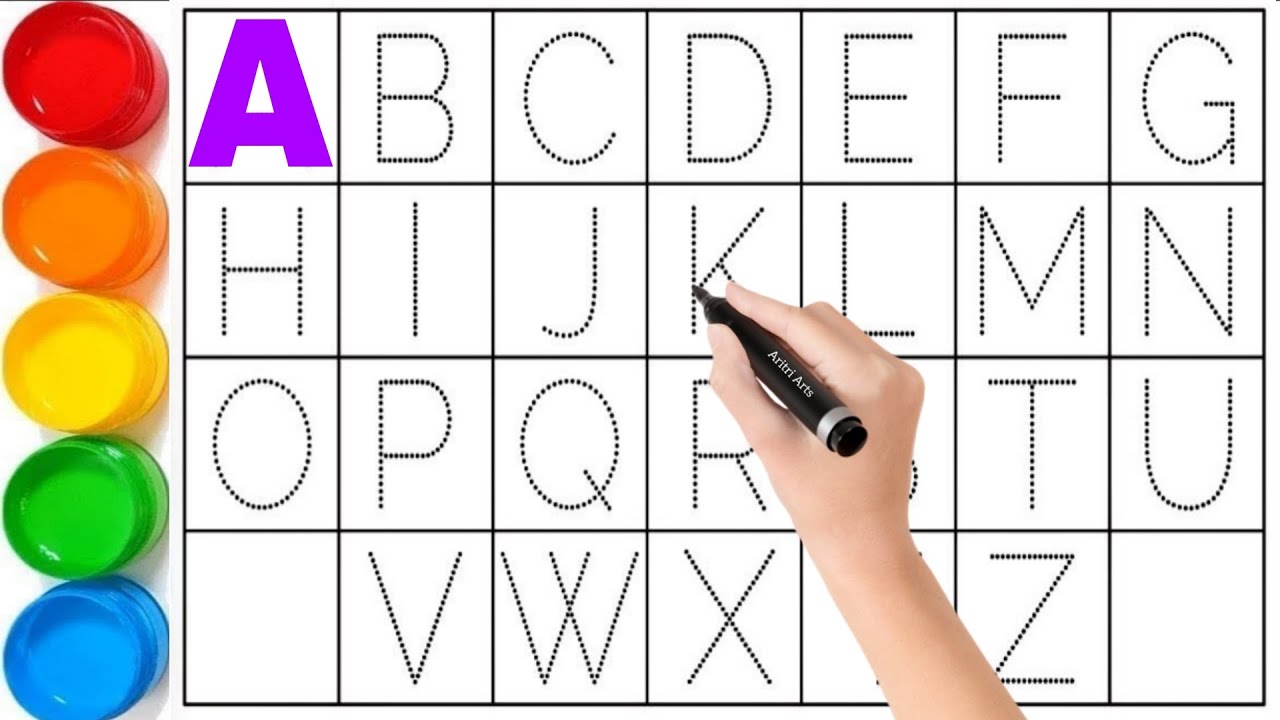 Рисование и раскрашивание алфавита (abcd) / написание букв от A до Z, рисование алфавита, abcdefg...