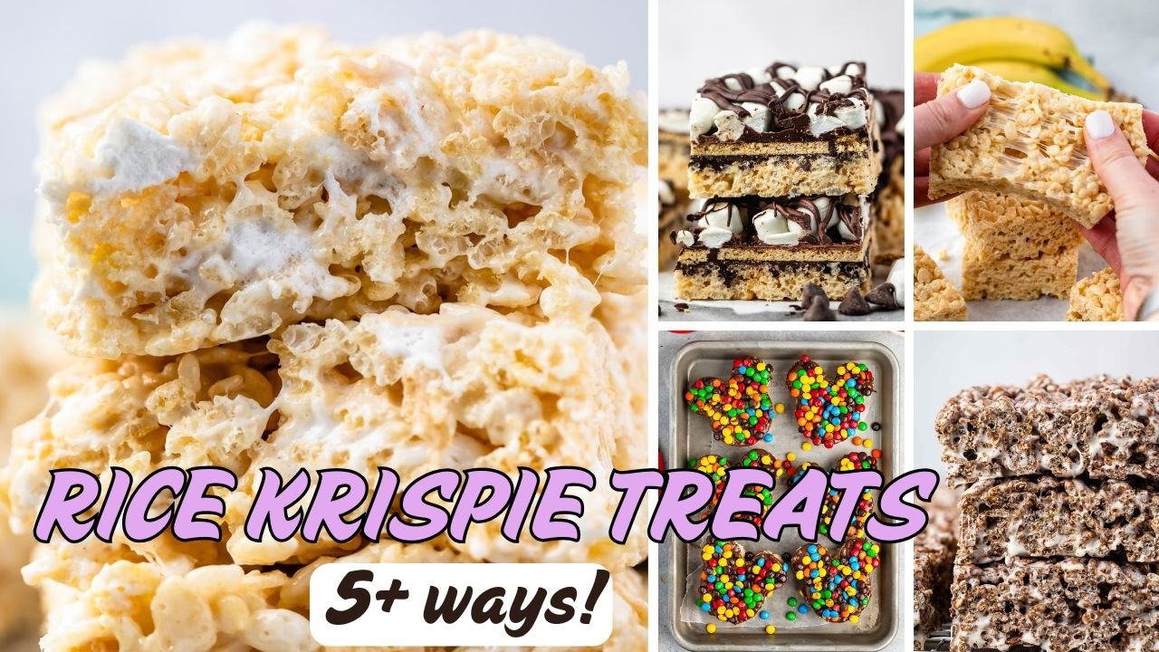 Rice Krispie Treats Recipes 5 ways - chocolate, peanut butter, banana, cake batter and Disney!
