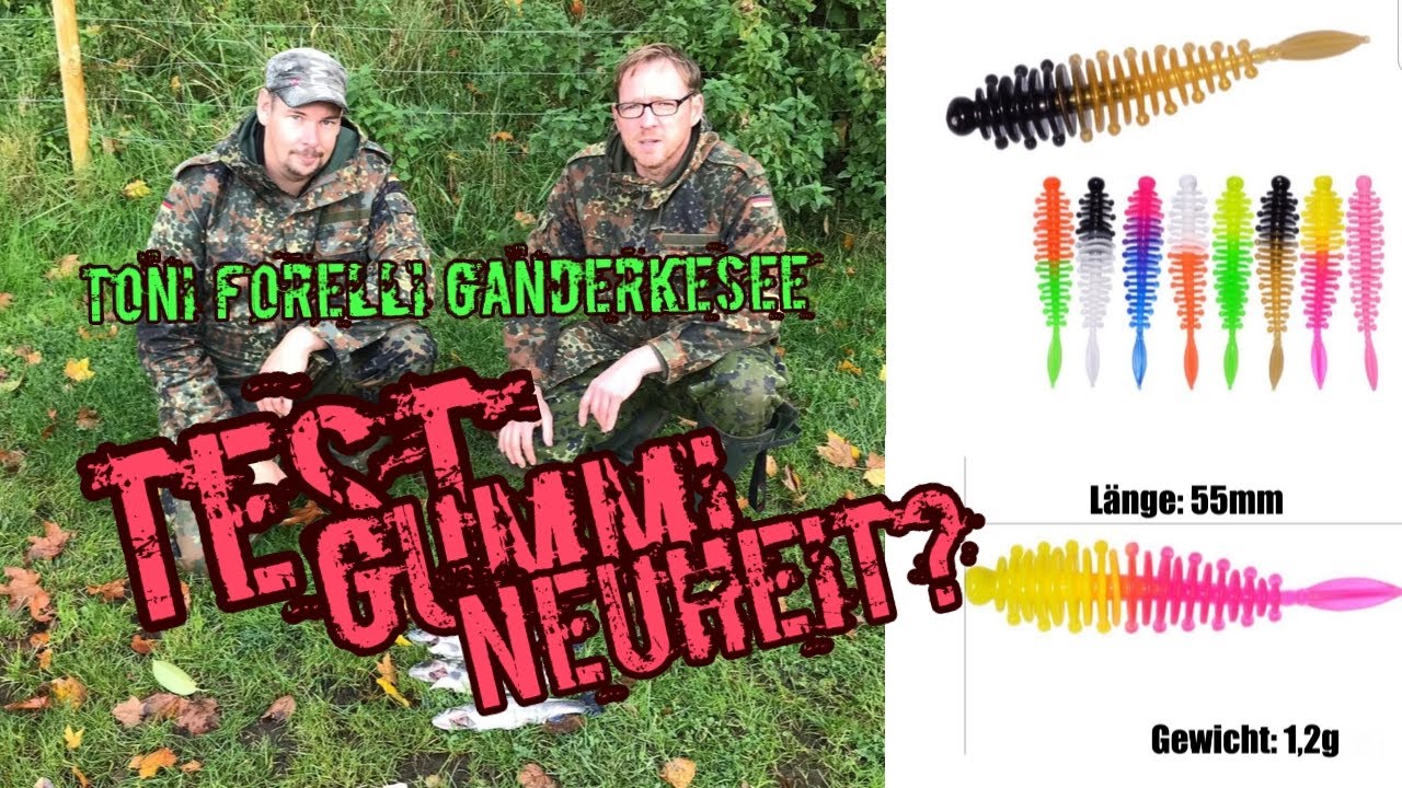 Forellenangeln am Forellenteich Ruf des Nordens bei Toniforelli im Oldenburger-Land Gummiköder Test
