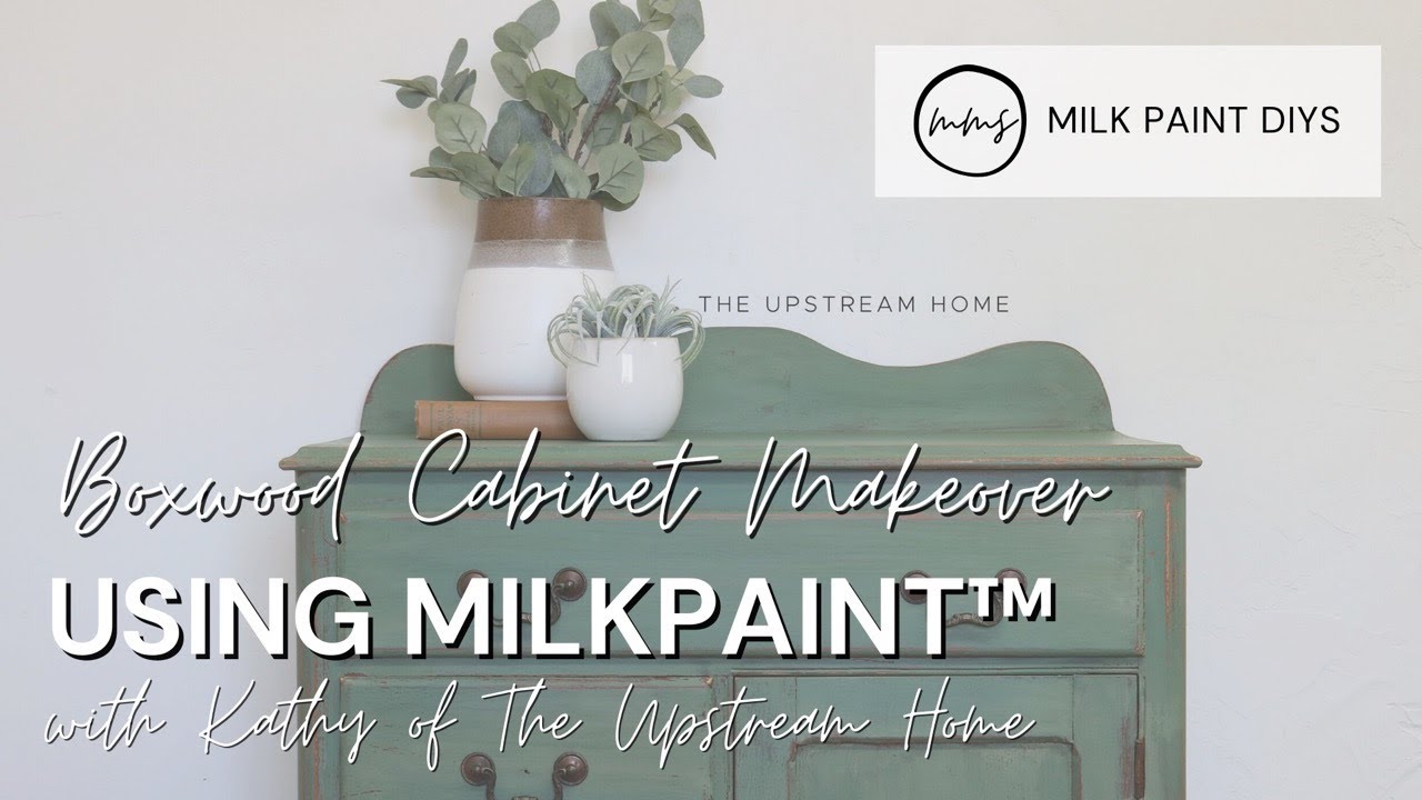 Cabinet Makeover using Boxwood | Miss Mustard Seed's Milk Paint
