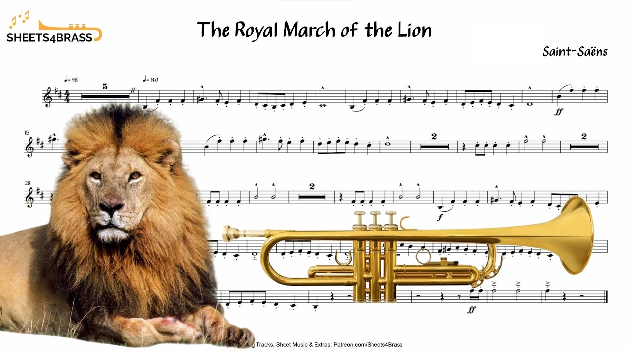 Royal March of the Lion (Saint-Saëns) | Trumpet Solo with Sheet Music and Play Along