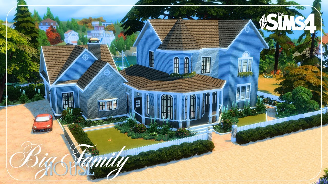 Big Family Home - The Sims 4 |With a treehouse 🌳 and garage 🚗 | Stop Motion Build | No CC