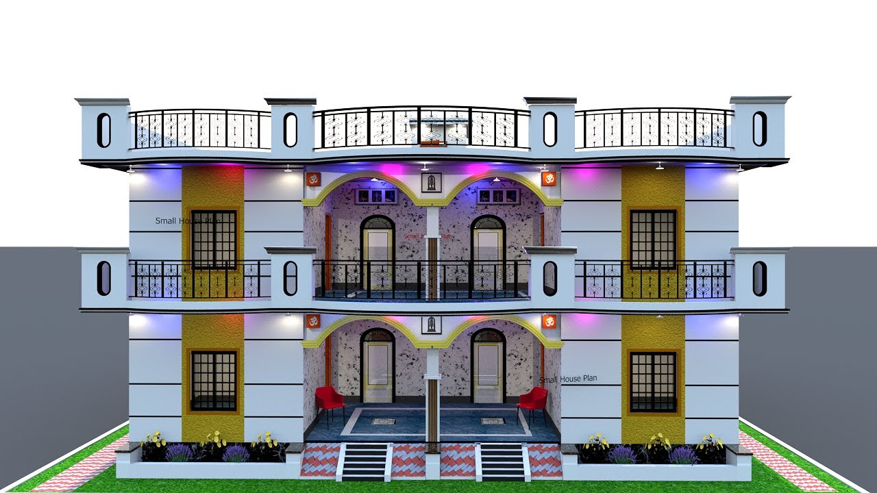 6 Bedroom वाला घर का नक्शा | 6 बेडरूम के साथ सबसे हटके दो मंजिला माकन | 2 brother House Plan