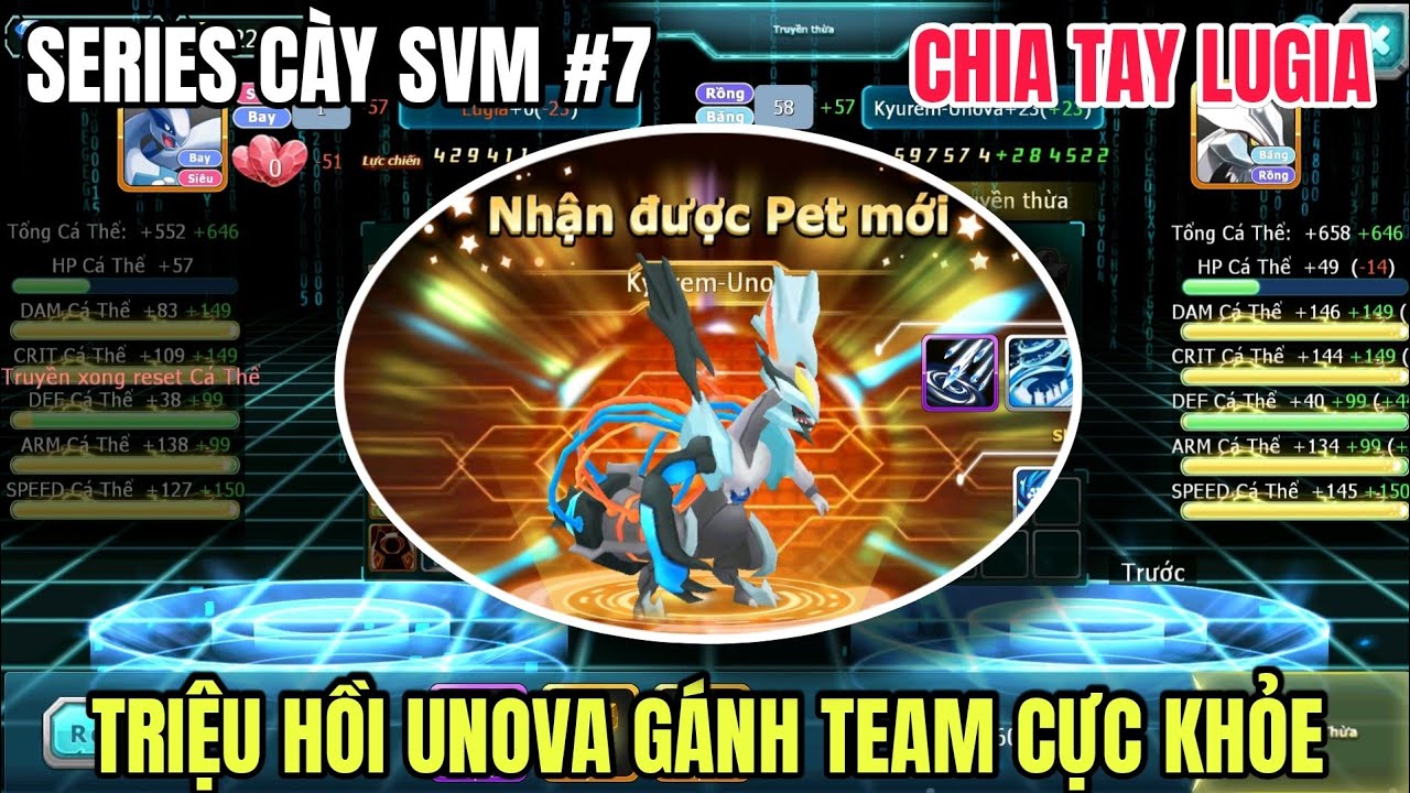 Poke đại chiến - Series Cày SVM #7: Chia tay Lugia, triệu hồi Kyurem Unova gánh team cực khỏe...