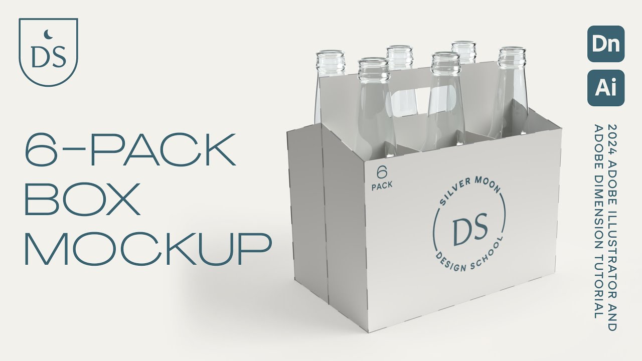 Designing a 3D 6-Pack Carrier Box Mockup using Adobe Illustrator and Adobe Dimension