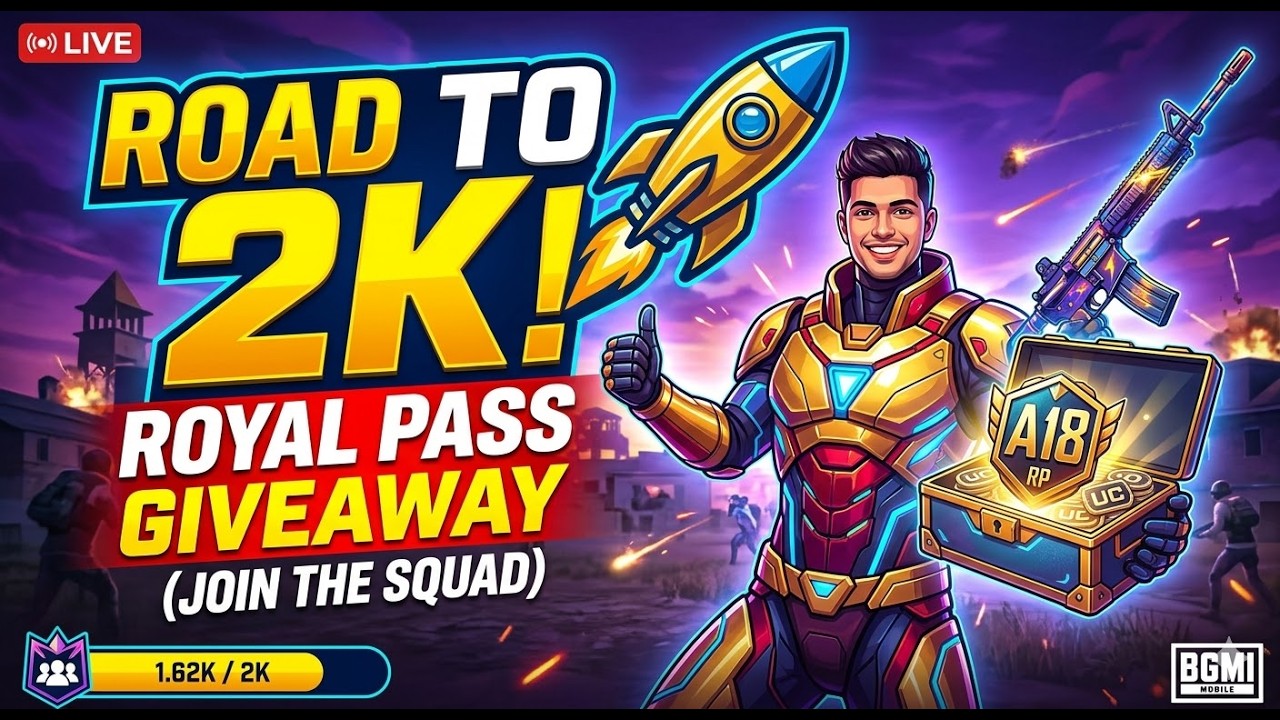 ROAD TO 2K! 🚀 Royal Pass Giveaway at 2,000 Subs! (Join the Squad)
