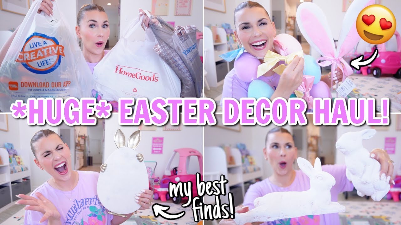 🐰🌷 HUGE Easter Decor Haul! *WHAT I BOUGHT* from Target, Walmart, Hobby Lobby + MORE!!