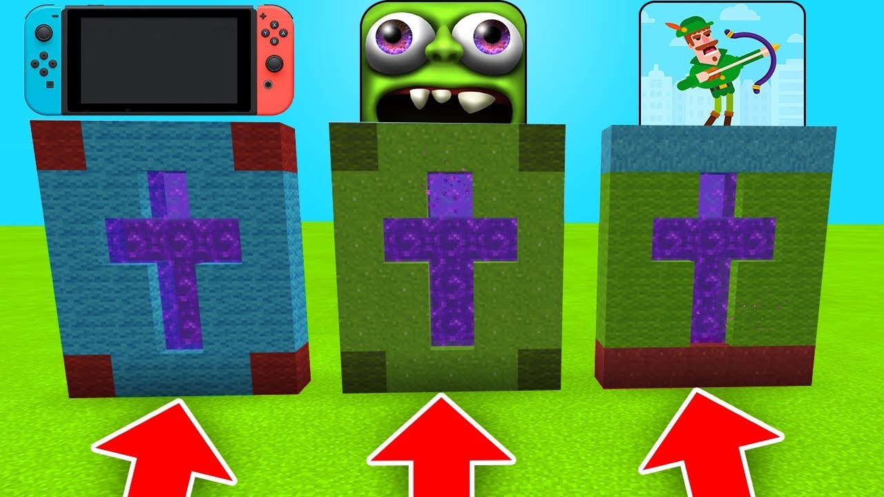 DO NOT CHOOSE THE WRONG CROSS IN Minecraft PE (Nintendo Switch, Zombie Tsunami & BOWMASTERS)