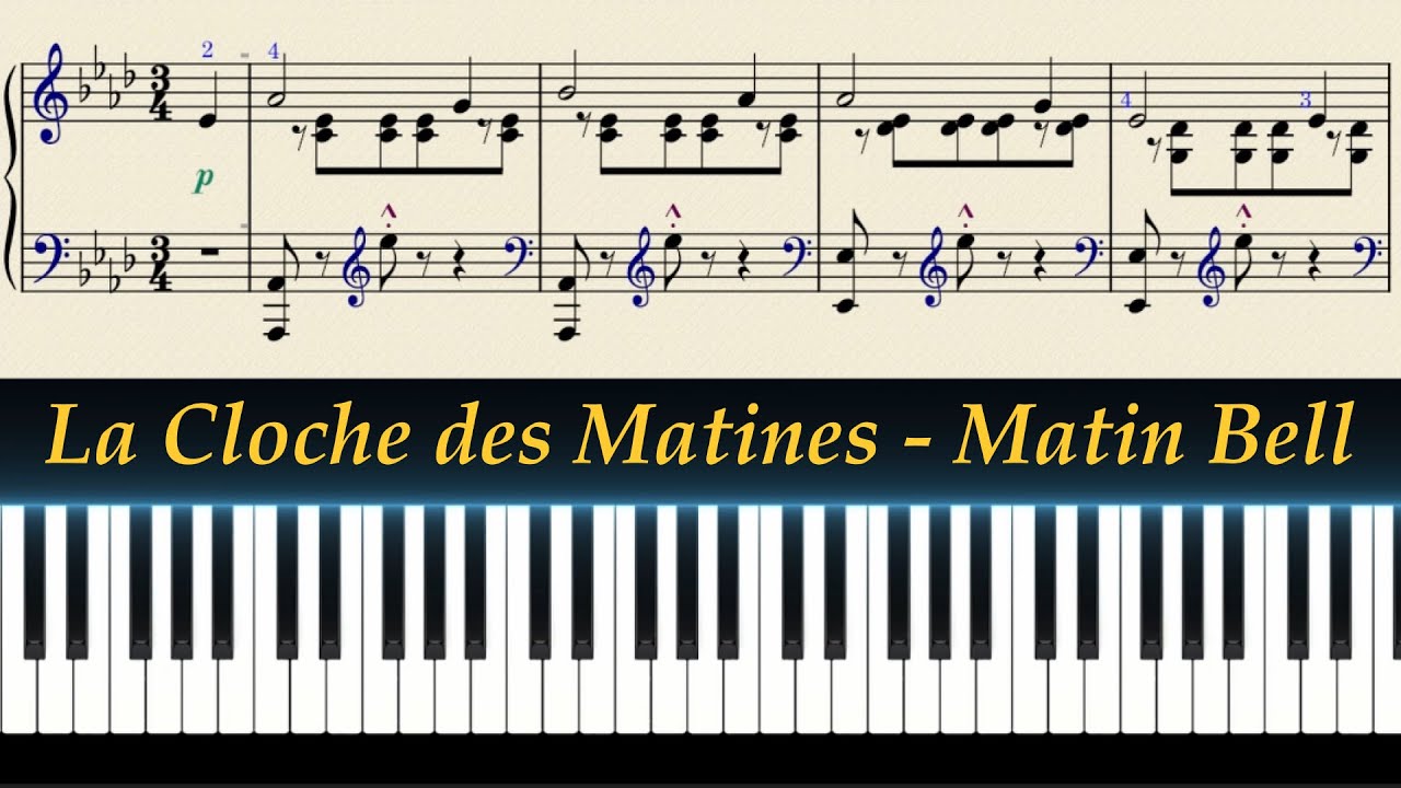 Burgmüller Op.109 No.9 - La Cloche des Matines - Matin Bell (BPM = 44) with Sheet Music