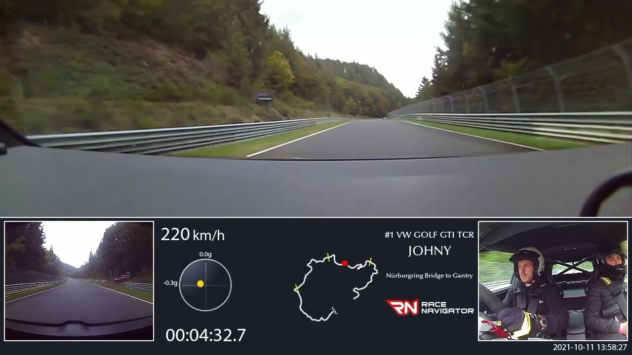 Nurburgring Germany RN #1 Onboard video Bridge to Gantry, VW GOLF GTI TCR, 07:41.703