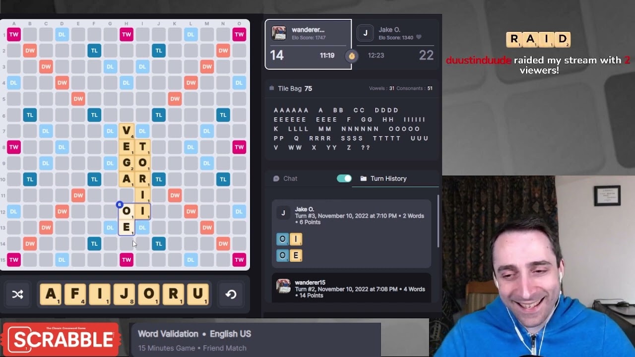 Scrabble Thursdays....without Josh Sokol? November 10, 2022