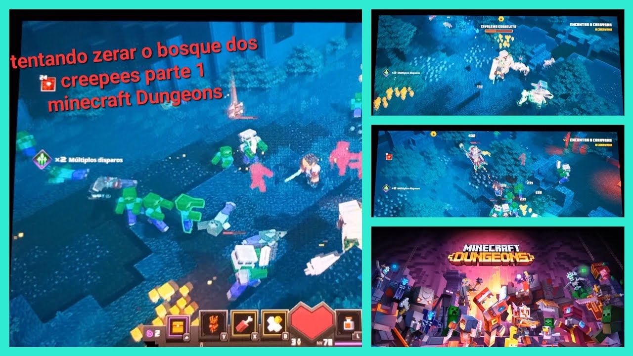 Minecraft Dungeons tentando zerar o bosque dos creepers parte 1