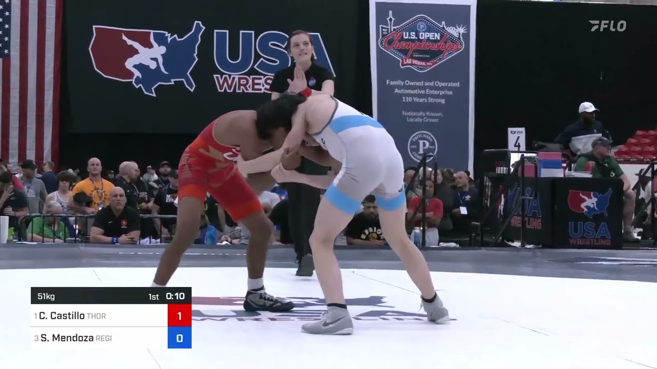 51 Kg Round 1 - Christian Castillo, Thorobred Wrestling Club Vs Seth Mendoza, Region Wrestling Aca