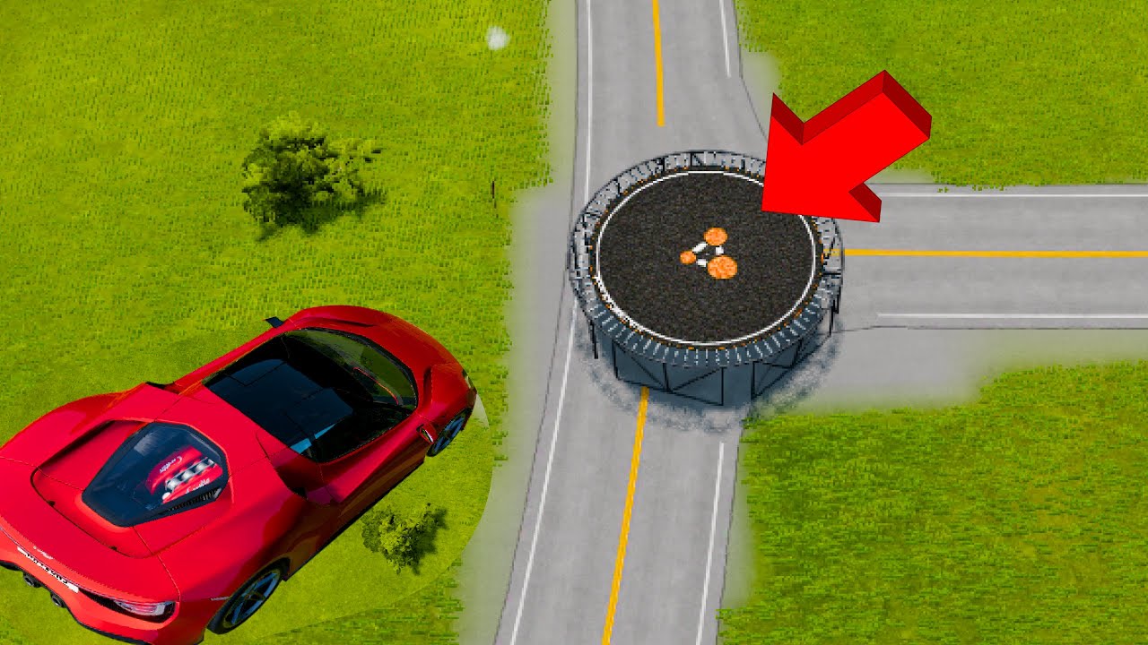 Cars vs Trampoline &ndash; BeamNG.Drive