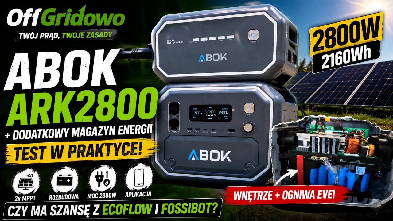 ABOK ARK2800 &ndash; sprawdzam nową stację od Offgridowo.pl | Test 2800W Lifepo4 Przenośna stacja