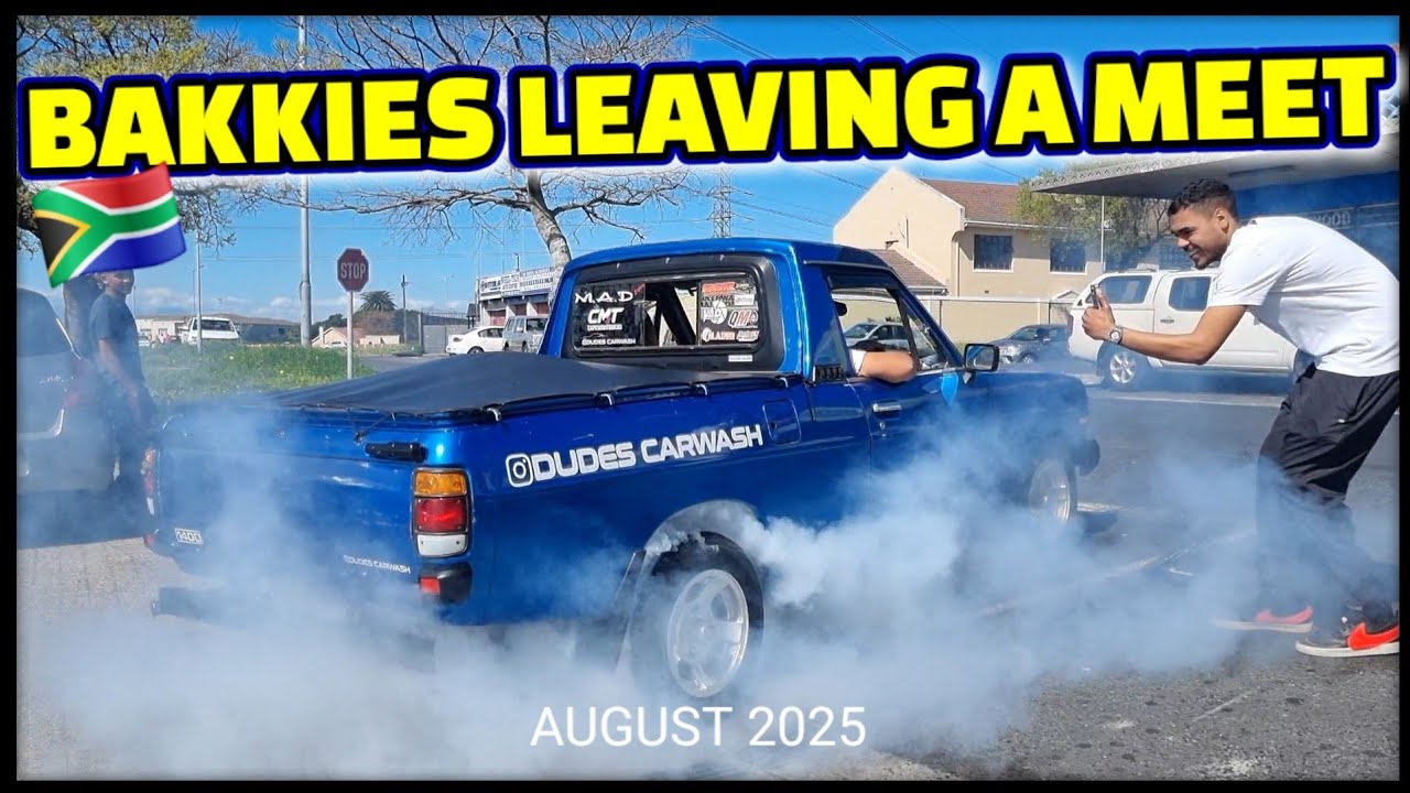 South African Bakkies(mini trucks) Leaving a Meet.