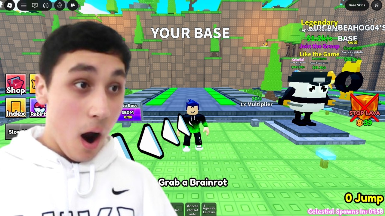 FIRST TIME PLAYING SURVIVE LAVA FOR BRAINROTS