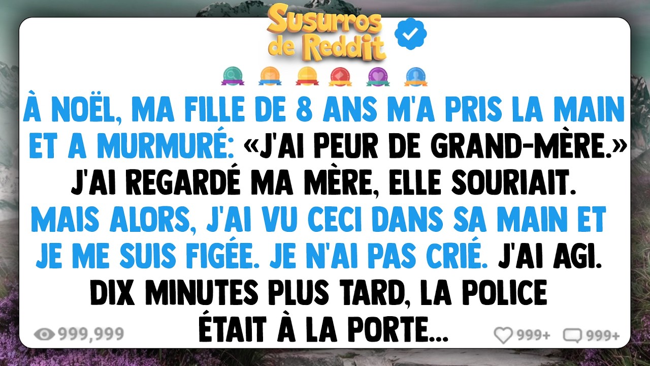 À Noël, ma fille de 8 ans m'a pris la main et a murmuré : « J'AI PEUR DE GRAND-MÈRE. »...
