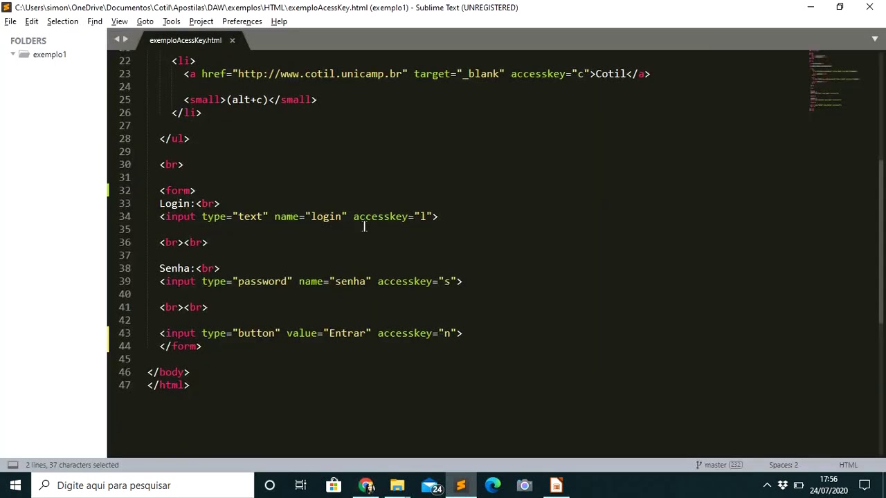 Cap 6 - Outros Recursos HTML - atributos globais - accesskey