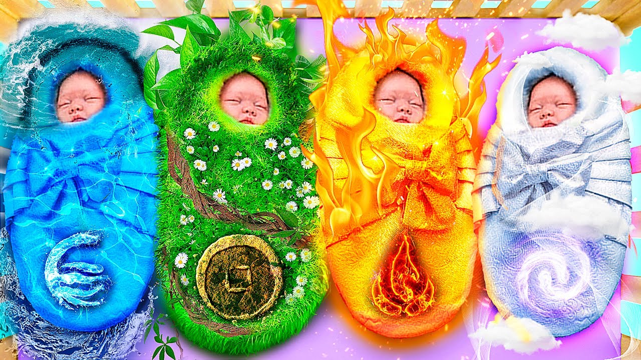 On A Adopté Les Quatre Éléments ! Fille De Feu, Fille D'Eau, Fille D'Air et Fille De Terre !