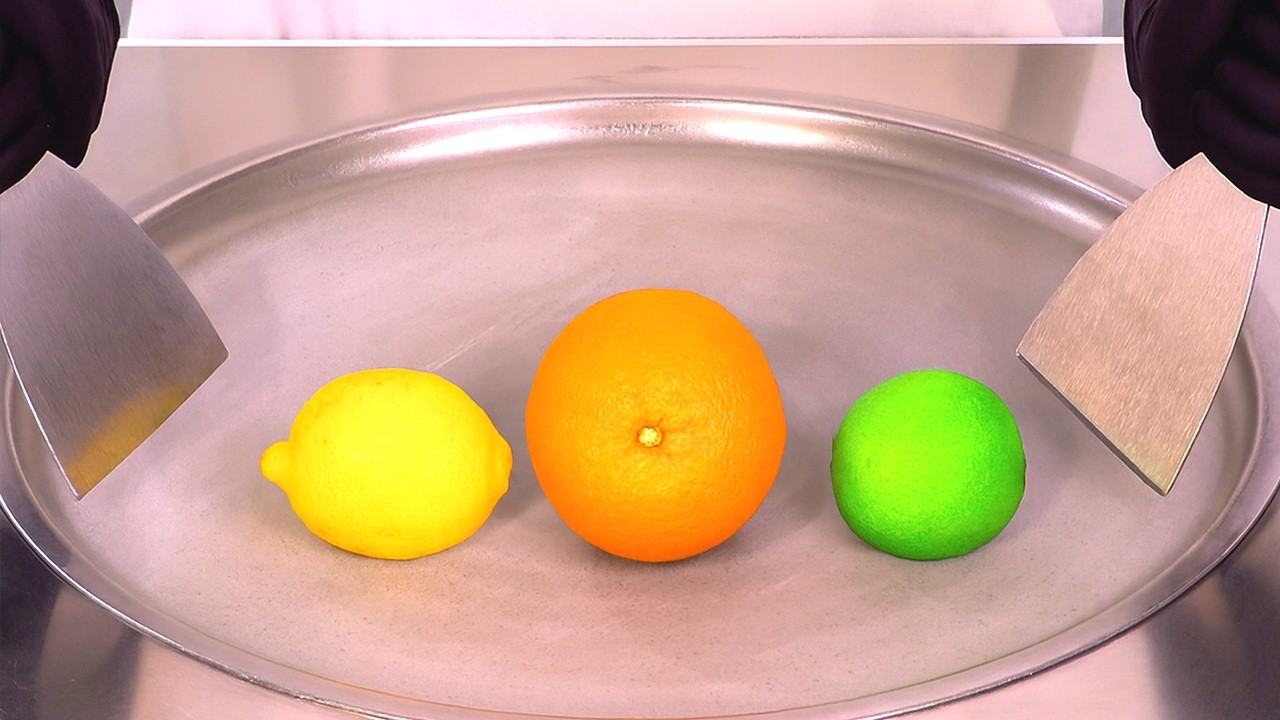 Crazy Citrus Ice Cream Rolls Challenge With Lemon, Lime And Orange | ASMR