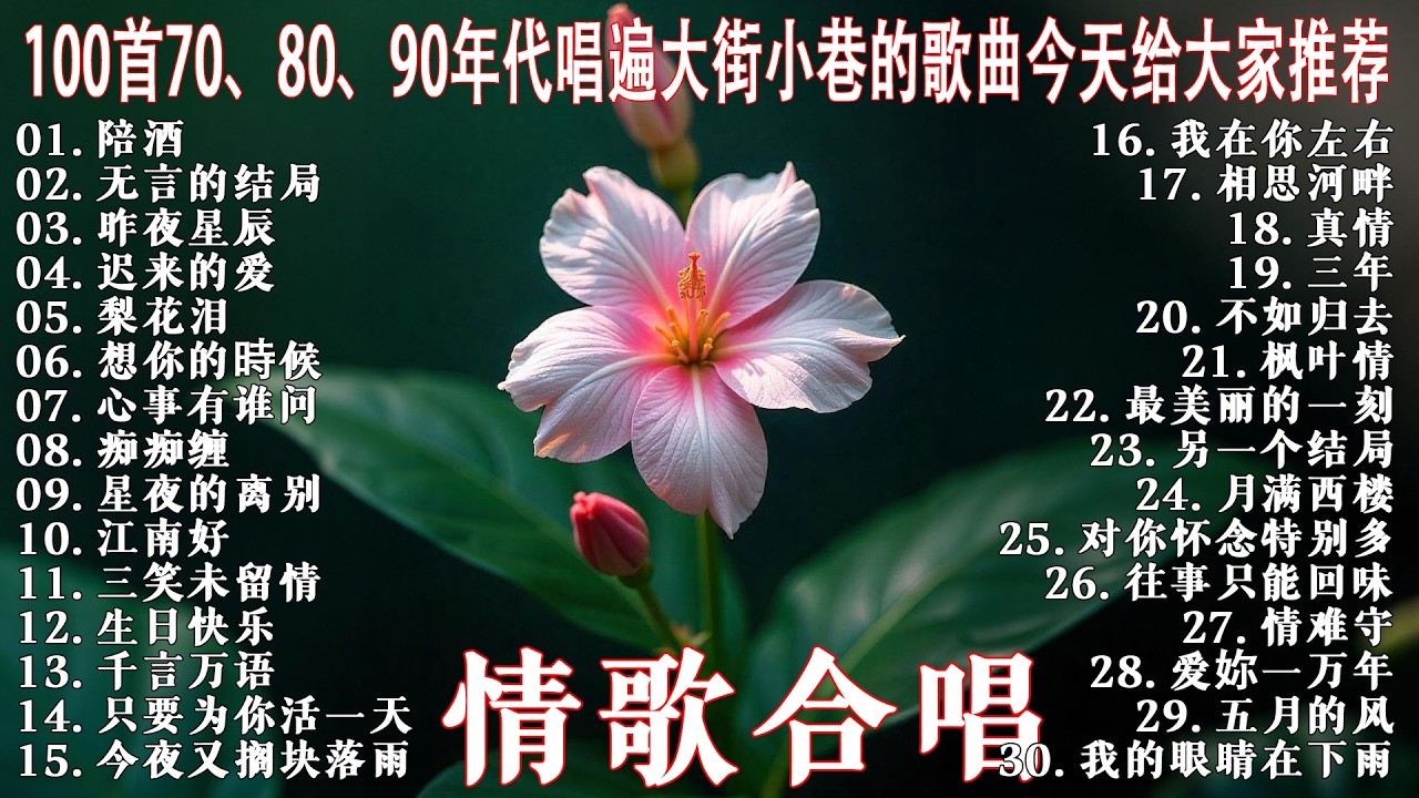 80、90年代经典老歌尽在 经典老歌500首 || 一人一首成名曲 🎈 昨夜星辰 - 林淑容 🎈 无言的结局 - 李茂山 & 林淑容 🎈 梨花泪 - 林淑容