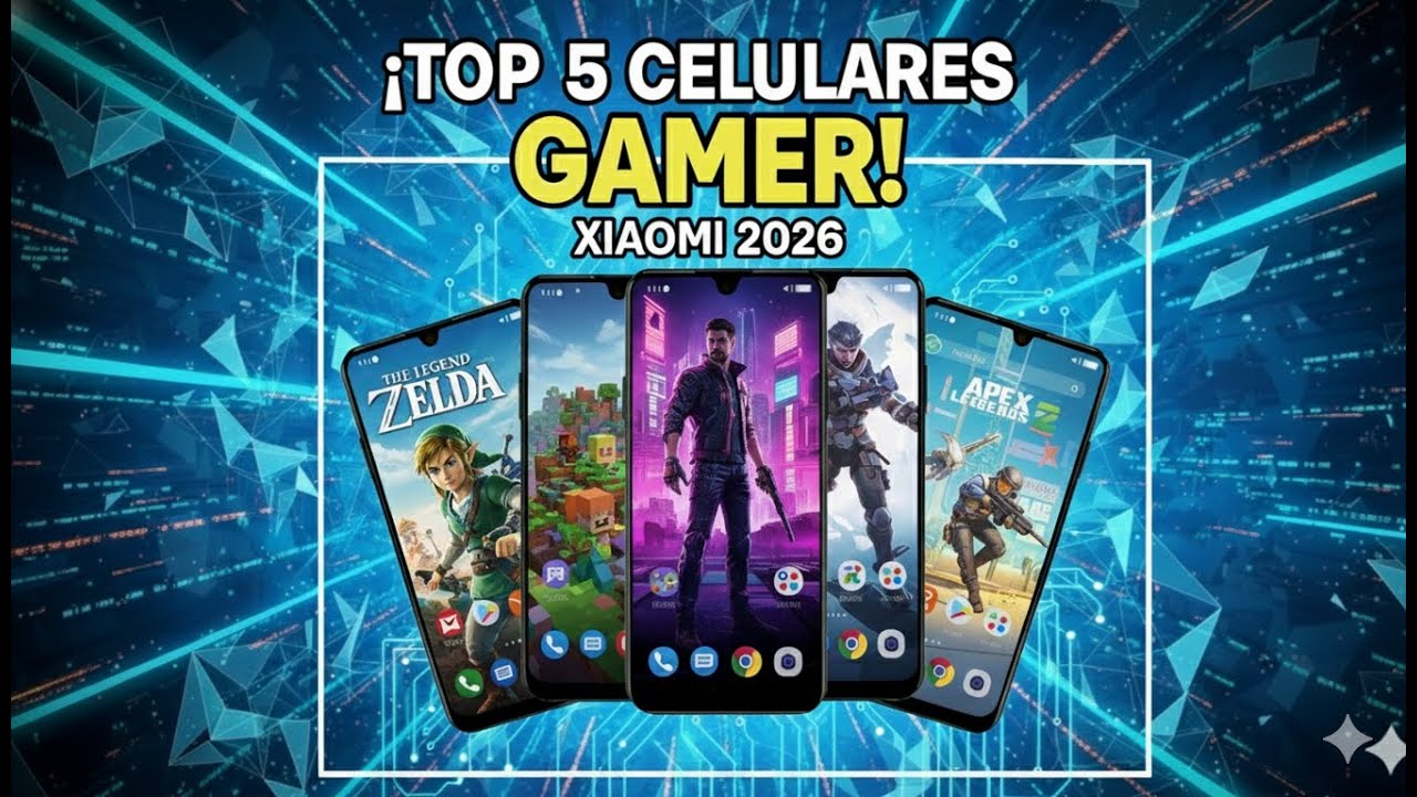 TOP 5 CELULARES GAMER XIAOMI 2026 🔥 EL #1 ES UNA BESTIA