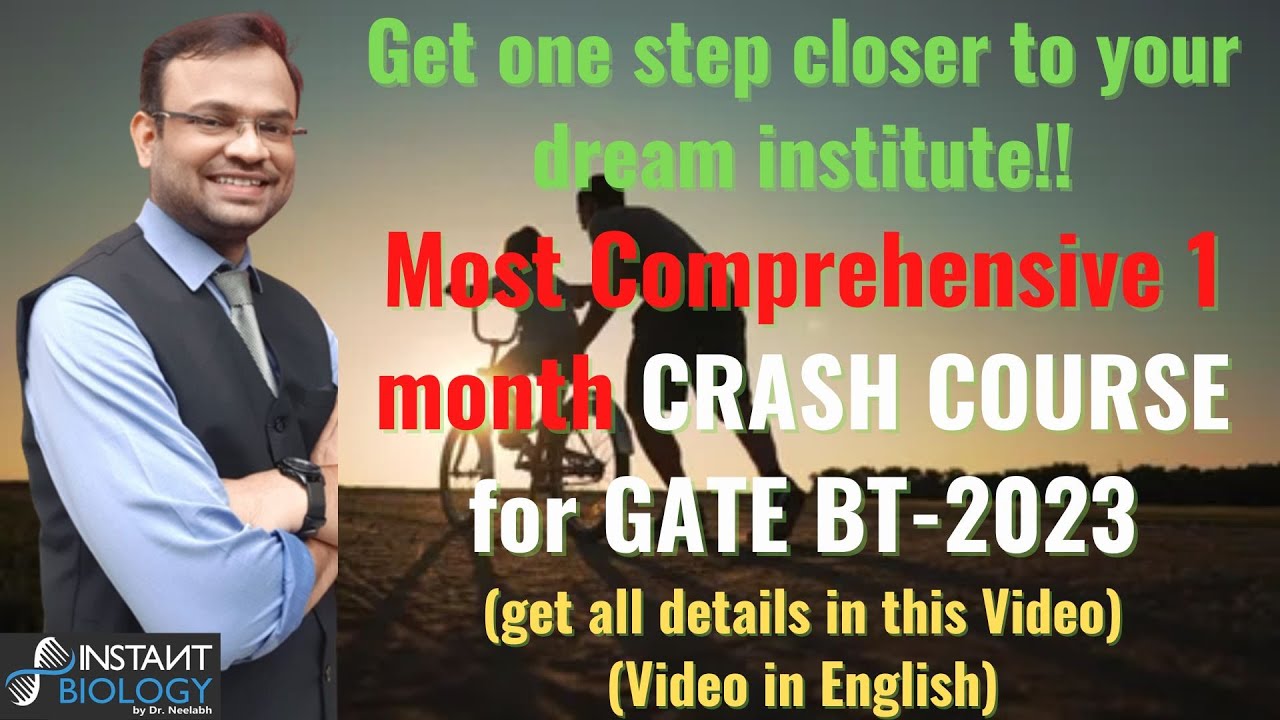 Most Comprehensive 1 month CRASH COURSE for GATE BT-2023 (Video in English)