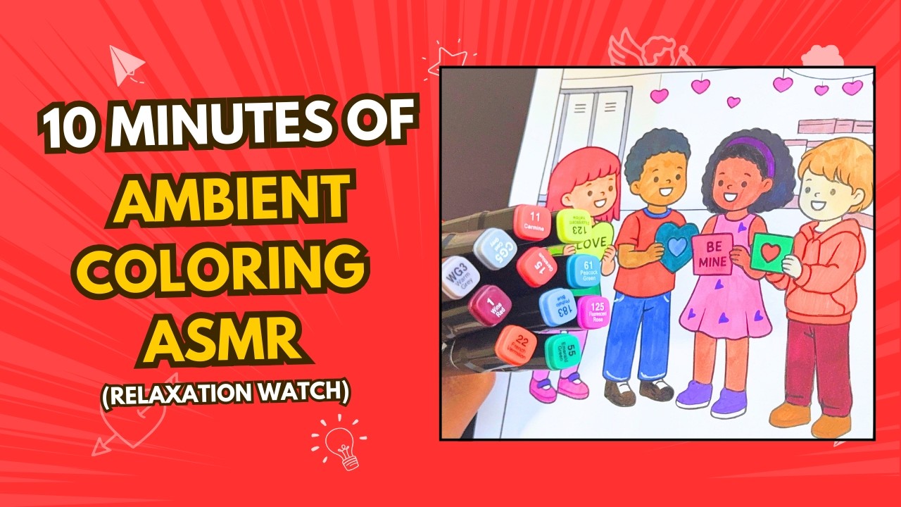 THE MOST RELAXING COLORING + AMBIENT + ASMR Sounds | Valentine's Day