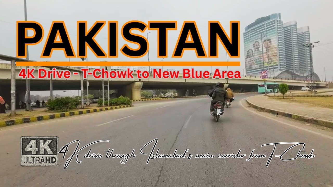 Islamabad Road Trip 4K - T-Chowk to New Blue Area on Cloudy Day | Pakistan City Drive 2025