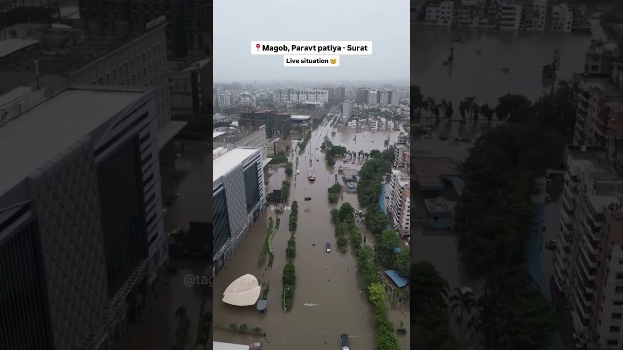 Pray for Surat 🙏 Heavy Flooding in Parvat Patiya #shorts #surat #gujarat #ytshorts