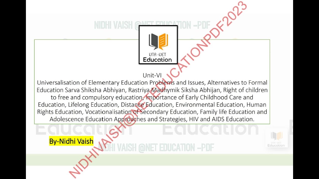 SSB EDUCATION |Universalization of Elementary education UEE problems and issues|#ssb #odisha