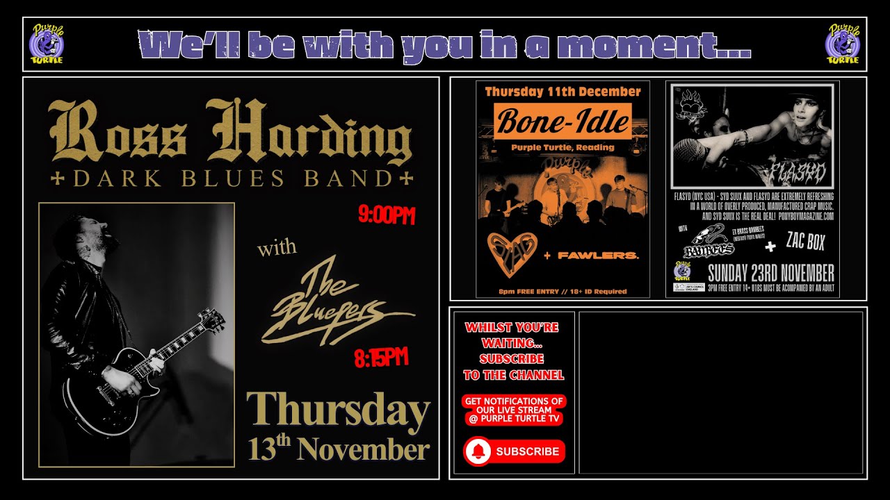 Live from The Purple Turtle Reading - Ross Harding Dark Blues Band / The Bluepers - 13 NOV 25
