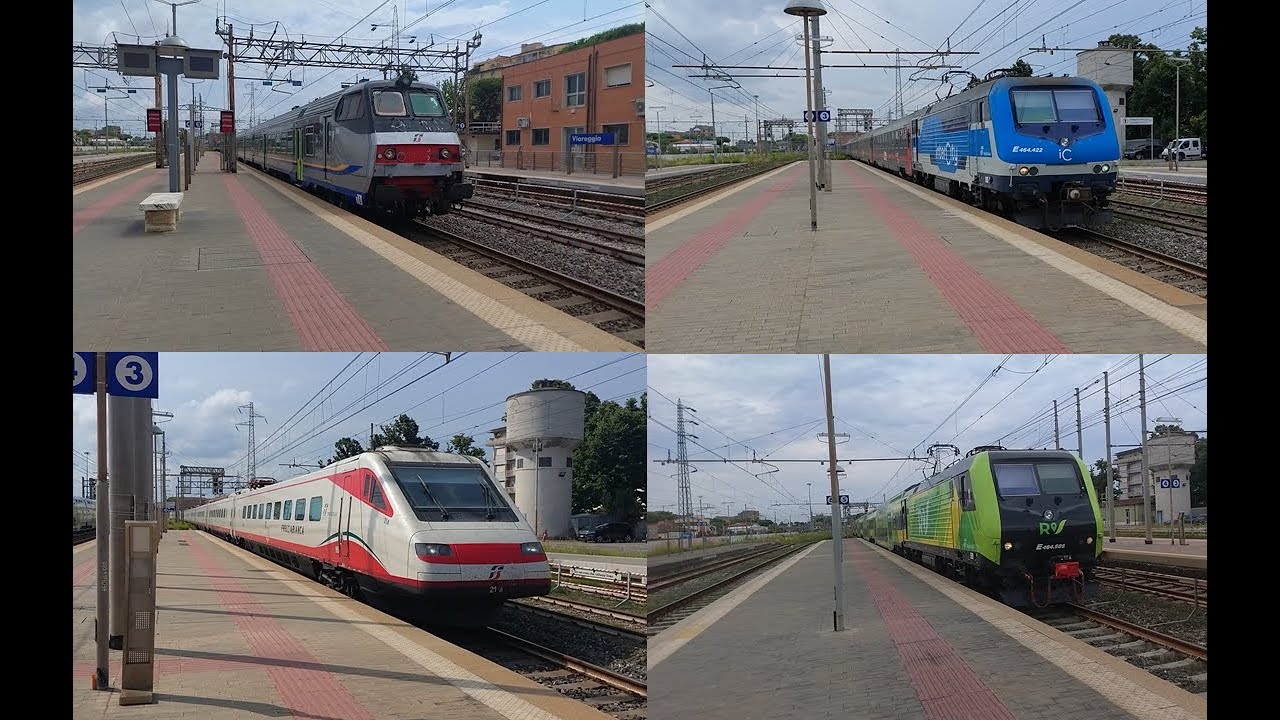 Arrivi e partenze alla stazione di Viareggio nell'estate 2025.