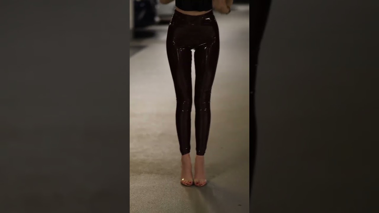 Dark Burgundy VINYL LEGGINGS with Stunning Shine