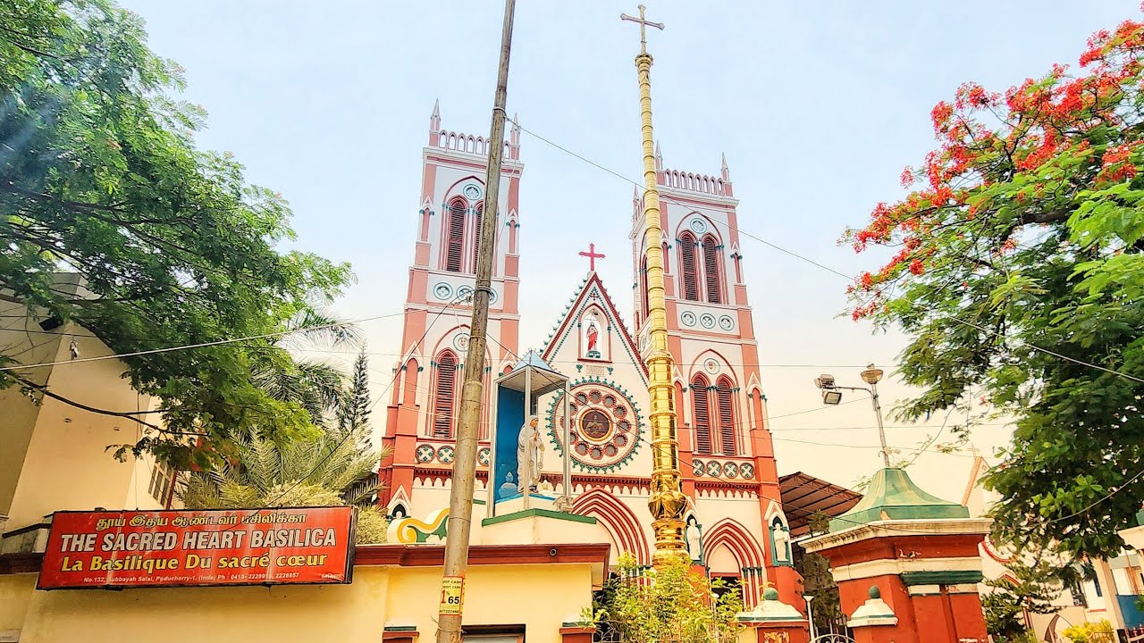 The Sacred Heart Basilica Church Pondicherry | Beautiful church in Puducherry | #pondicherry