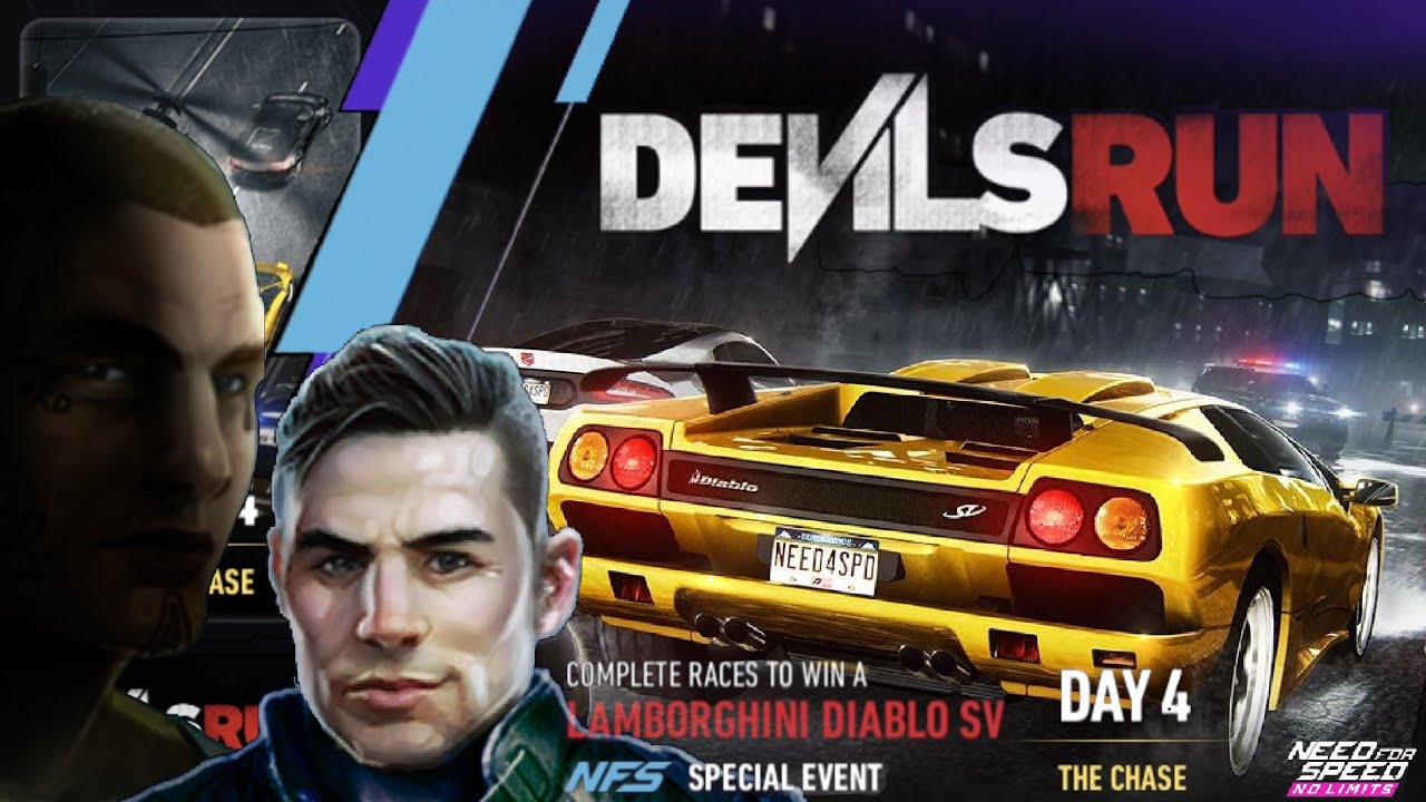 Devil's Run  Day 4 The Chase | 1995 Lamborghini Diablo SV | NFS No Limits