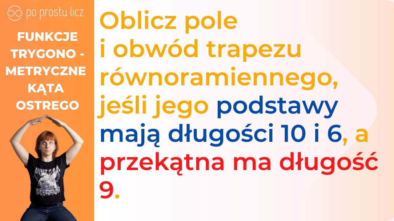 Oblicz pole i obwód trapezu równoramiennego, jeśli jego podstawy mają długości 10 i 6, a przekątna