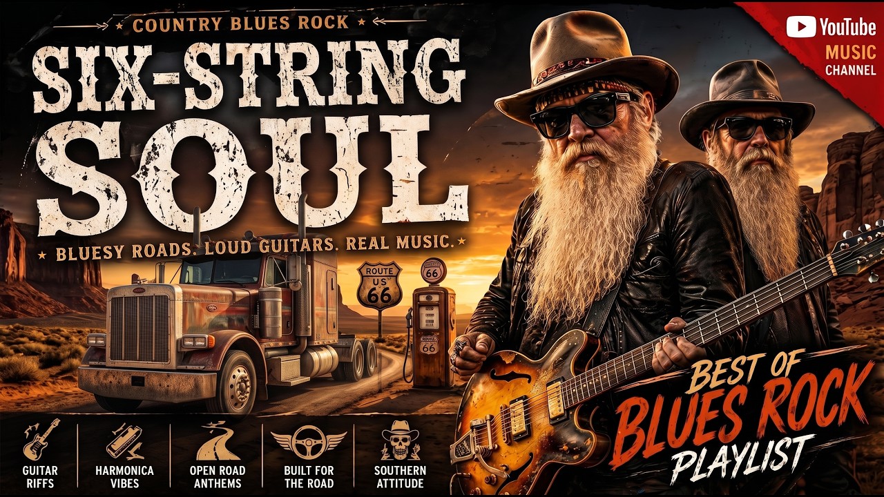 Classic Country Blues Rock 1975 | Six-String Soul | Route 66 Highway Blues | ZZ TOP DEEP PURPLE ACDC