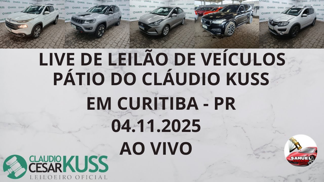 LIVE DE LEIL&Atilde;O DE VE&Iacute;CULOS NO P&Aacute;TIO DO CL&Aacute;UDIO KUSS  DIA 04.11.25