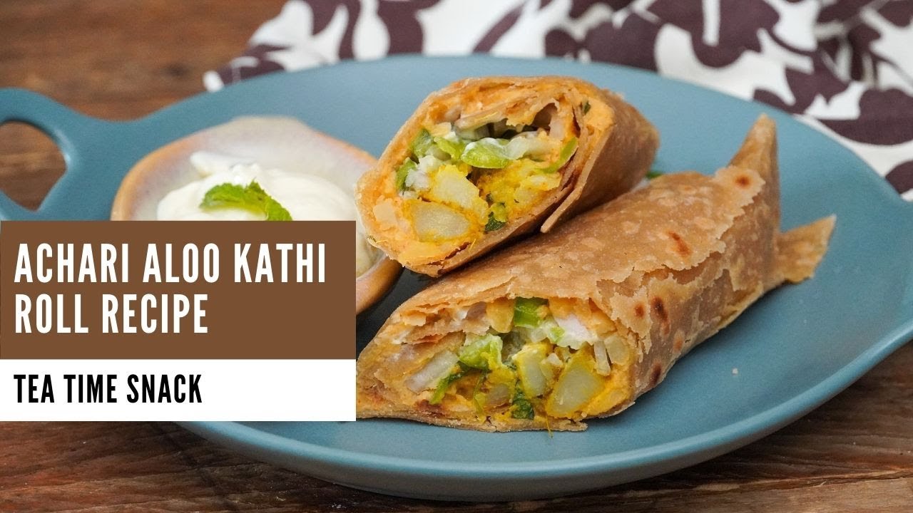 Hummus Achari Aloo Kathi Roll - Evening Snack Recipes by Archana's Kitchen