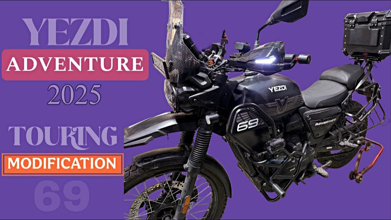 India's First YEZDI ADVENTURE 2025 kardi Modified | Touring Setup | Crash Guard | TopBox |