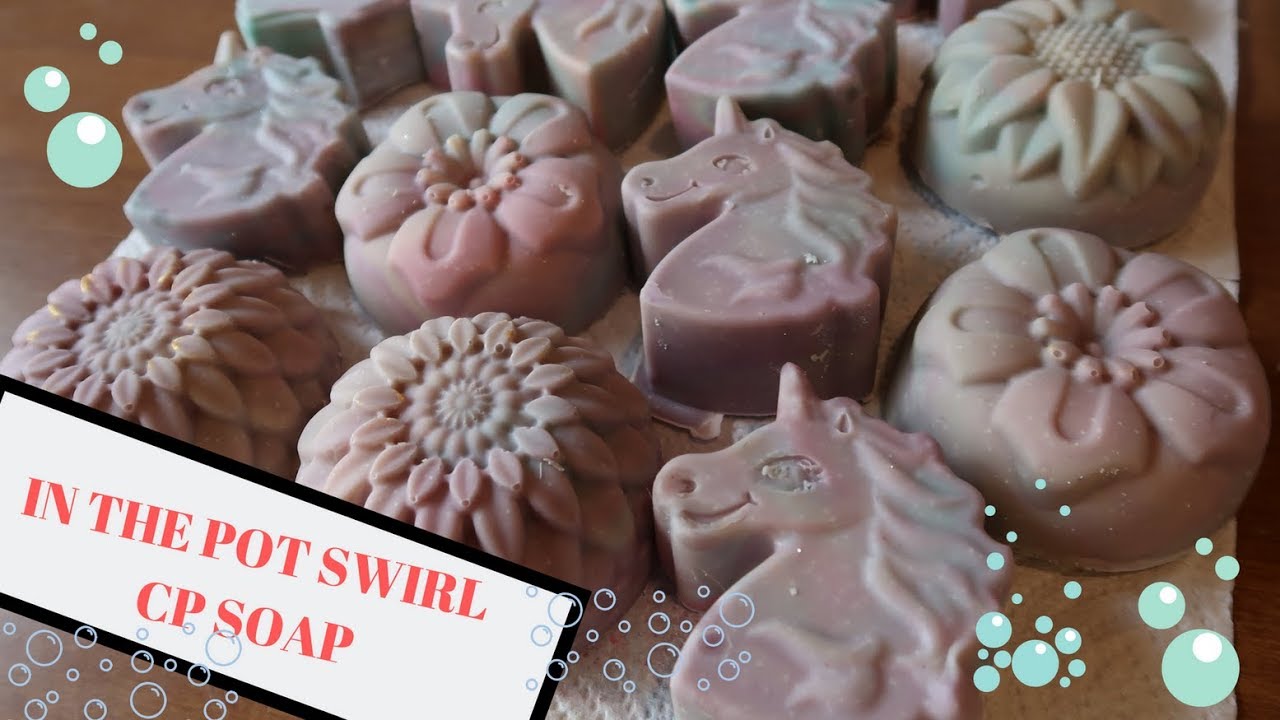 Making and Unmolding In the Pot Swirl Soap with Individual Cavity Molds