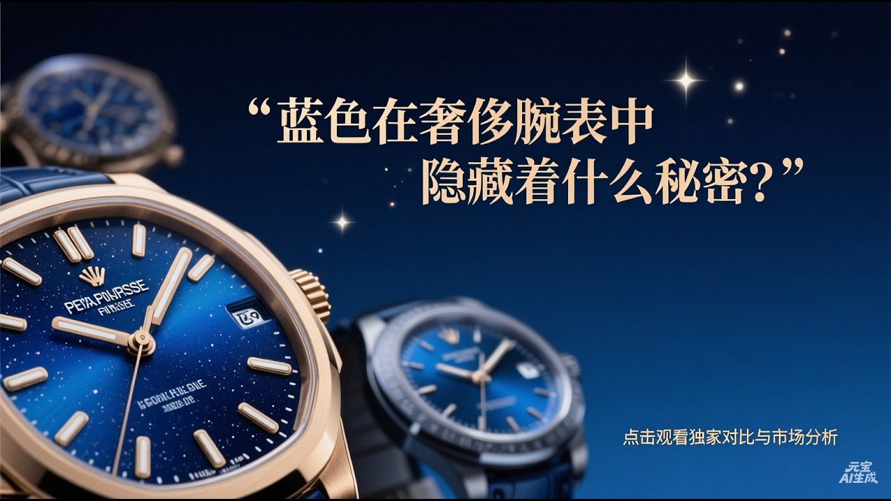 藍色在奢華腕錶中隱藏著什麼秘密？本影片深度揭秘頂級名錶品牌中那些令人驚豔的藍色錶盤，從百達翡麗的星空藍到勞力士的漸變藍，探索顏色背後的設計故事與收藏價值。