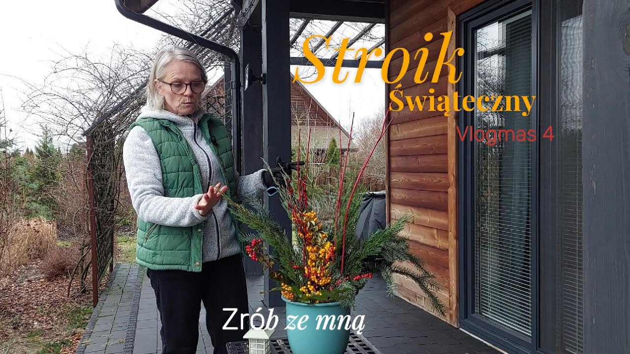 VLOGMAS 4: Robię świąteczny stroik na taras.DIY Zrób ze mną!