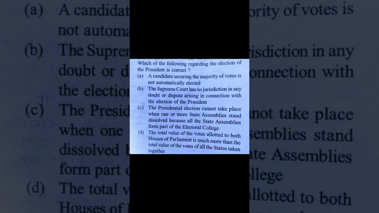 Election of the President MCQ