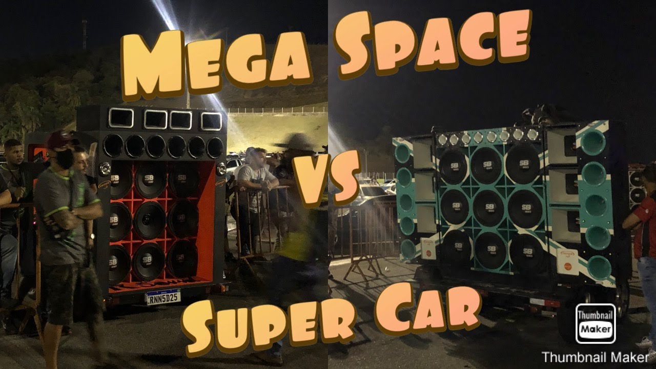 Racha das carretinhas com 9 falantes no Mega Space (R Sound vs Som Legal)