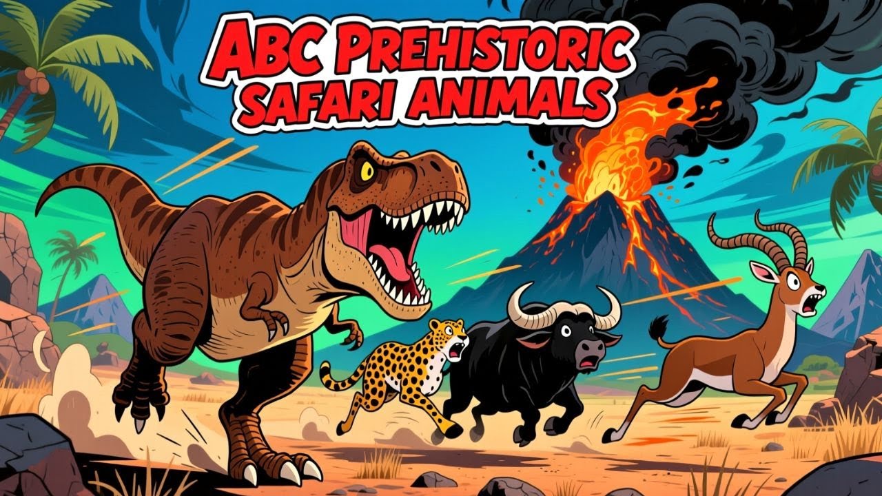 ABC Prehistoric Safari Animals Song 1014 | ABC Song For Kids | Little Dinos Learn
